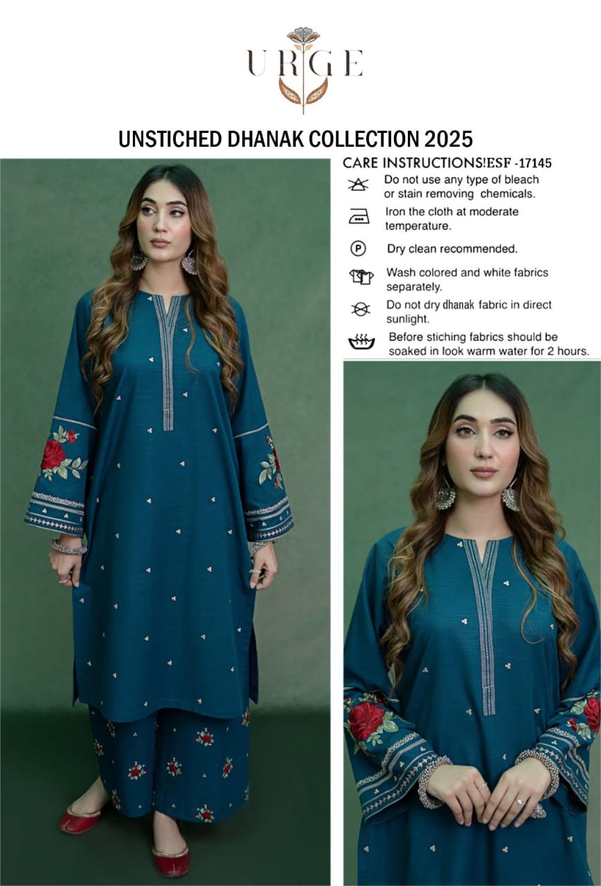 URGE 2 Piece Dhanak UG-110 | Premium Embroidered Winter Dhanak Collection 2025 4 URGE winter dhanak collections 2025-2026 | URGE witner collections | URGE winter sale