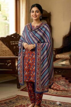 Bin Saeed by libas e khas khaddar 2025 | 3Pcs printed khaddar winter Collection 2025