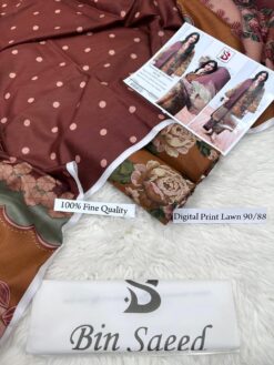 Bin Saeed by libas e khas Lawn | 3Pcs Embroidered Summer Collection 2026 | bin saeed digital printed lawn sale