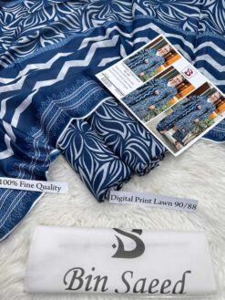 Bin Saeed by libas e khas Lawn | 3Pcs Embroidered Summer Collection 2026 | bin saeed digital printed lawn sale