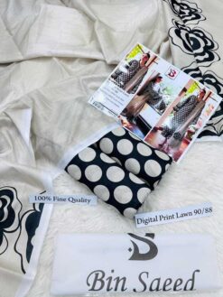 Bin Saeed by libas e khas Lawn | 3Pcs Embroidered Summer Collection 2026 | bin saeed digital printed lawn sale