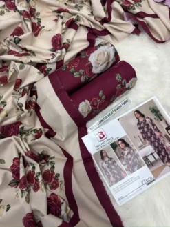 Bin Saeed 3 Piece Digital Printed Khaddar Suit with Printed Trouser and Dupatta 2026