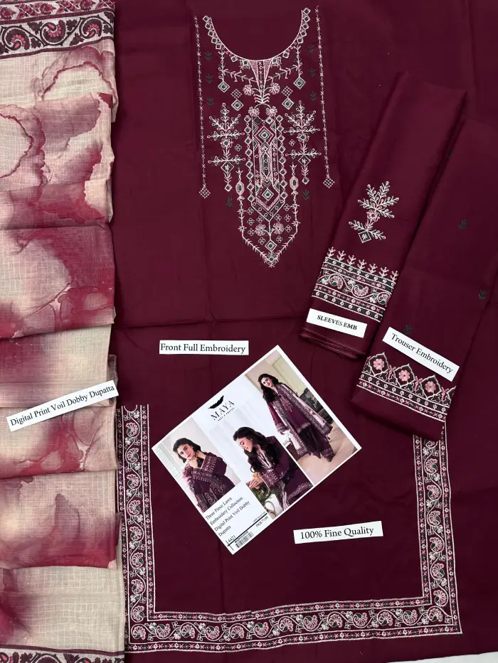 Maya Lawn MY-105 | Unstitched 3Pcs Embroidered Lawn Collection 2026 3 maya-embroidered-summer-lawn-2026-maya-summer-sale-2026