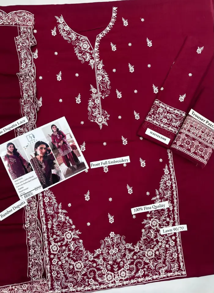 Azure by LibaseKhas Lawn AZ-601 | 3Pcs Premium Embroidered Summer Lawn Collection 2026 5 Izel Lawn embroidered collections 2026 | summer Izel lawn for girl | little dress pakistani | pakistani Izel dresses | eid collections 2026 | Izel eid sale