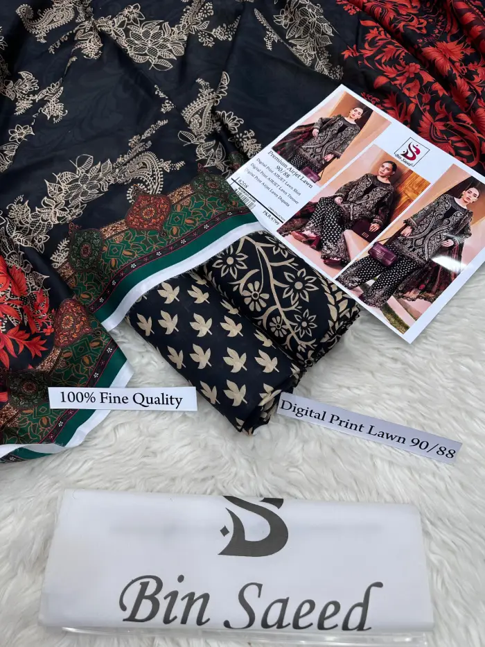 Bin Saeed Lawn BS-240 | 3Pcs Digital Printed Summer Lawn Collection 2026 4 Bin Saeed summer lawn collections 2026-2027 | bin saeed lawn collections | baroque summer sale