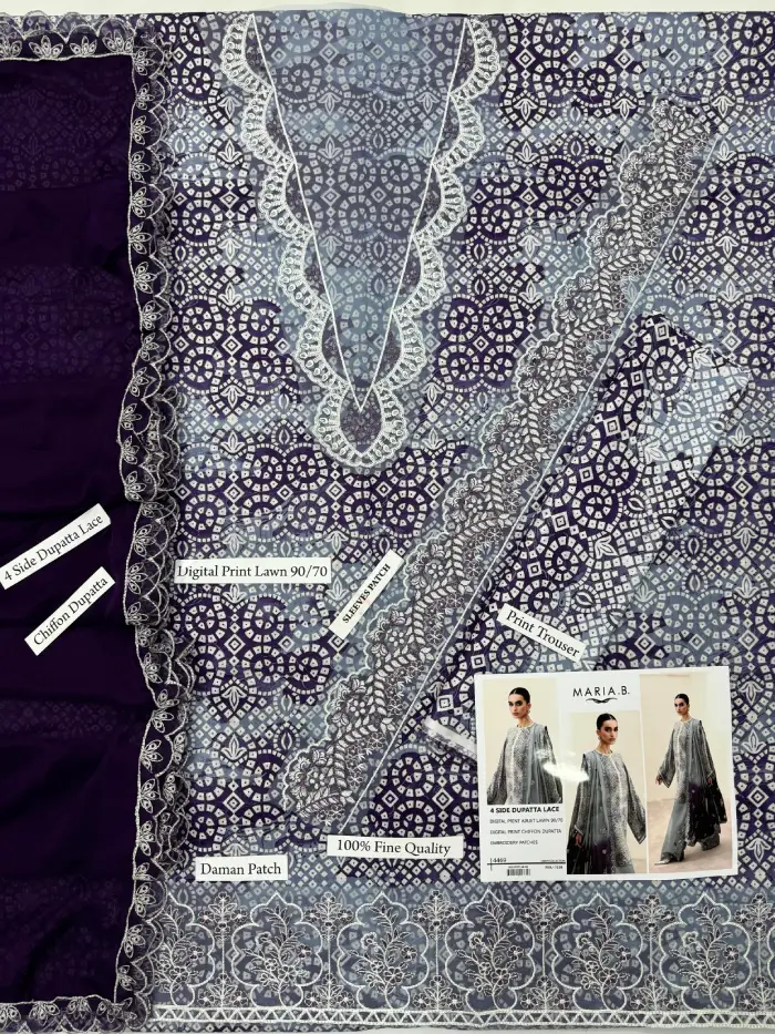 MariaB Lawn MB-40 | Premium Embroidered Summer Dress in 2026 4 MariaB embroidered summer lawn 3 piece collections 2026