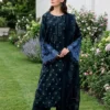 Baroque 3 piece lawn with 4 side lace dupatta 2026