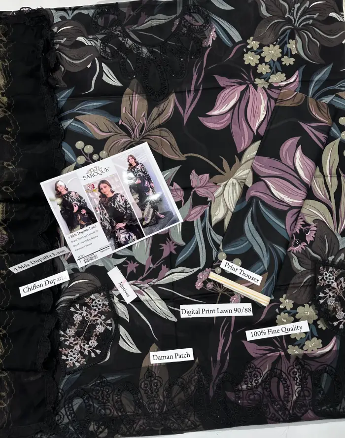 Baroque by Libas Khas Lawn BQ-1115 | Premium Embroidered Summer Dress in 2026 4 baroque-lawn-3pc-2026-summer-sale