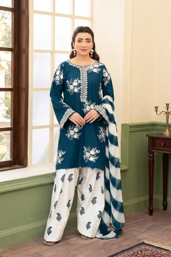 Zara Shahjahan Lawn ZS-5004 | 3Pcs Embroidered Summer Lawn Collection 2026 3 zara shahjahan summer embroidered lawn dresses 2026