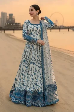 Libas e Khas Store | Pakistan Best Clothing Store | Free Home Delivery Pakistani Dresses 10 Faiza Saqlain frock style heavy embroidered 3 piece in lawn stuff with embroidered chiffon dupatta | Faiza Saqlain heavy summer lawn collections 2026