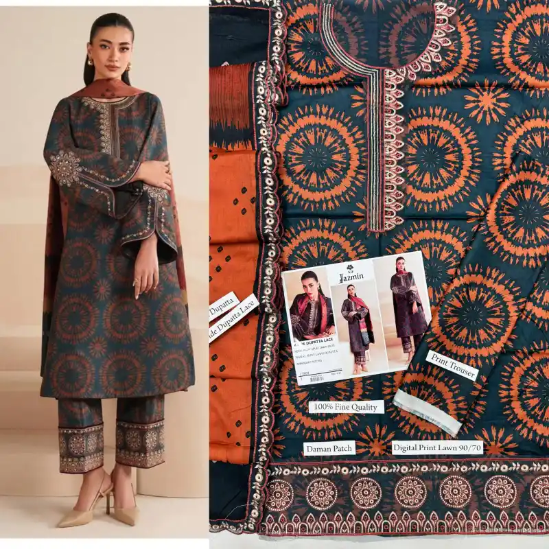 Jamin by Libas e Khas Lawn JZ-1101 | 3Pcs Embroidered Summer Lawn Collection 2026 4 Jamin embroidered summer-lawn sale 2026