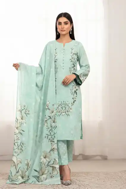 MariaB Lawn MB-2076 | Unstitched 3Pcs Digital Printed Lawn Collection 2026 3 mariab Digital Printed summer sale 2026 | mariab unstitched 3 piece premium Digital Printed lawn suit 2026