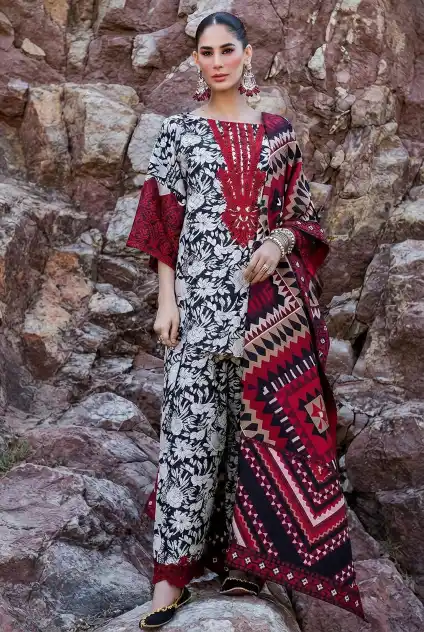 MariaB by LibaseKhas Lawn MB-1616 | 3Pcs Premium Embroidered Summer Lawn Collection 2026 3 mariab Digital Printed summer sale 2026 | mariab unstitched 3 piece premium Digital Printed lawn suit 2026