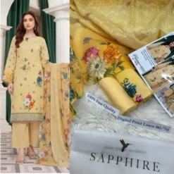 sapphrie Digital Printed summer sale 2026 | mariab unstitched 3 piece premium Digital Printed lawn suit 2026