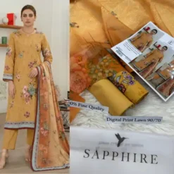 sapphrie Digital Printed summer sale 2026 | mariab unstitched 3 piece premium Digital Printed lawn suit 2026