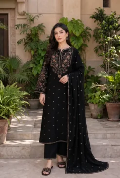 Libas e Khas Store | Pakistan Best Clothing Store | Free Home Delivery Pakistani Dresses 4 Batik 3 Piece Unstitched Embroidered Winter Dhanak Suit with Embroidered Dhanak Shawl 2026