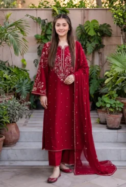 Libas e Khas Store | Pakistan Best Clothing Store | Free Home Delivery Pakistani Dresses 4 Batik 3 Piece Unstitched Embroidered Winter Dhanak Suit with Embroidered Dhanak Shawl 2026