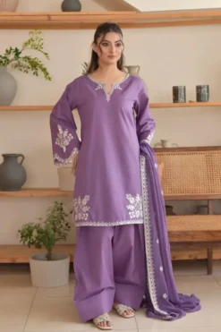 Libas e Khas Store | Pakistan Best Clothing Store | Free Home Delivery Pakistani Dresses 4 Batik 3 Piece Unstitched Embroidered Winter Dhanak Suit with Embroidered Dhanak Shawl 2026