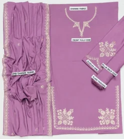 Batik 3 Piece Unstitched Embroidered Winter Dhanak Suit with Embroidered Dhanak Shawl 2026
