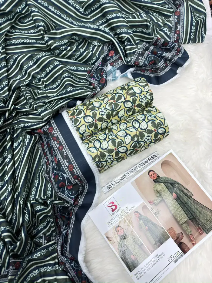 Bin Saeed Khaddar BS-2607 | 3PC Digital Printed Unstitched Winter Collections 2026 4 Bin-Saeed-3-Piece-Digital-Printed-Khaddar-Suit-with-Printed-Trouser-and-Dupatta-2026