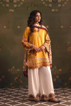 Ethnic 3 Piece Unstitched Embroidered Dhanak Suit – Winter 2026