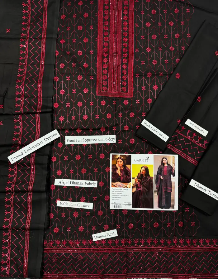 Garnet 3 Piece Dhanak GT-105 | Premium Embroidered Winter Collection 2026 4 Garnet Dhanak 3 Piece Embroidered Suit with Embroidered Dhanak Shawl – Winter Collection 2026