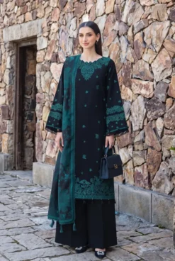 Jazmin Dhanak 3 Piece Embroidered Suit with Digital Printed Wool Shawl 2026