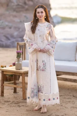 Qalamkar 3 Piece Unstitched Embroidered Chikankari Dhanak Suit 2026