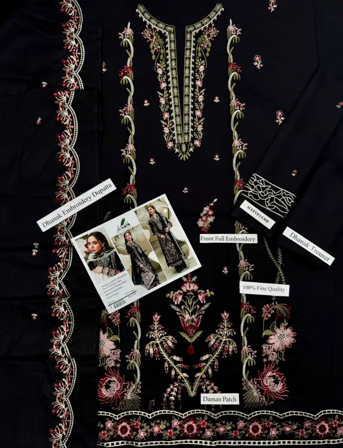 Qalamkar Dhanak QK-1001 | 3Pcs Embroidered Winter Dhanak Collection 2026 3 beautiful Qalamkar 3 Piece Unstitched Dhanak Suit. Its embroidered 2026