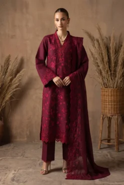 Libas e Khas Store | Pakistan Best Clothing Store | Free Home Delivery Pakistani Dresses 6 Rajbari Dhanak 3 Piece Embroidered Suit with Embroidered Dhanak Shawl 2026