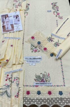 Qalamkar 3 Piece Unstitched Embroidered Chikankari Dhanak Suit 2026