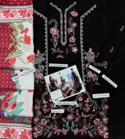 Zainab Chottani 3 Piece Unstitched Embroidered Winter Dhanak Suit with Embroidered Dhanak Shawl 2026
