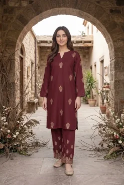Libas e Khas Store | Pakistan Best Clothing Store | Free Home Delivery Pakistani Dresses 32 Bareeze Dhanak 2 Piece Embroidered Winter Suit with Plain Dyed Trouser 2026