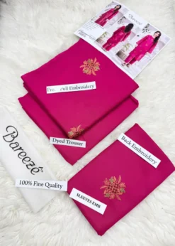 Bareeze Dhanak 2 Piece Embroidered Winter Suit with Plain Dyed Trouser 2026