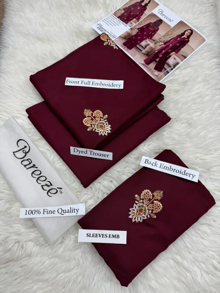 Bareeze 2 Piece Dhanak BR-2657 | Premium Embroidered Winter Collection 2026 4 Bareeze Dhanak 2 Piece Embroidered Winter Suit with Plain Dyed Trouser 2026