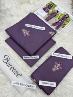 Bareeze Dhanak 2 Piece Embroidered Winter Suit with Plain Dyed Trouser 2026