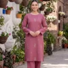 Bareeze Dhanak 2 Piece Embroidered Winter Suit with Plain Dyed Trouser 2026