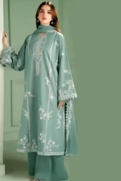 Libas e Khas Store | Pakistan Best Clothing Store | Free Home Delivery Pakistani Dresses 8 Cross Stitch 3 Piece Unstitched Embroidered Winter Suit with Fully Embroidered Dhanak Shawl 2026