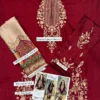 Ethnic silk 2 piece, embroidered silk suit Pakistan, unstitched silk dress, winter silk collection 2026, embroidered 2 piece suit, digital printed trouser suit, Libas e Khas winter collection