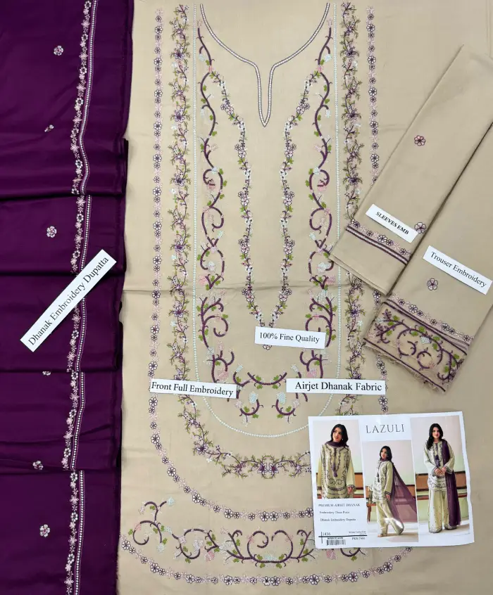 Lazuli 3 Piece Dhanak LZ-5001 | Premium Embroidered Winter Dhanak Collection 2026 3 lazuli-embroidered-winter-dhanak-winter-sale-collections-2026