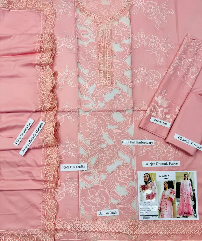 MariaB Dhanak by Libas e Khas MB-2611 | Unstitched 3Piece Embroidered Winter Collection 2026 4 MariaB 3 piece embroidered winter dhanak suit 2026