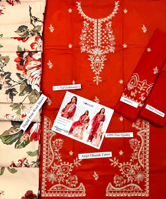 Mohagni by LibaseKhas Dhanak MH-310 | 3Pcs Premium Embroidered Winter Dhanak Collection 2026 4 Mohagni by Libas e Khas, Dhanak 3 piece suit, embroidered Dhanak dress, unstitched winter suit 2026, Pakistani winter collection, ladies embroidered winter dress, Dhanak collection online Pakistan