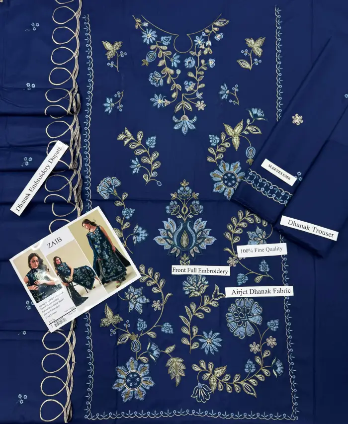 Zaib Dhanak ZB-1101 | 3Pcs Embroidered Winter Dhanak Collection 2026 3 zaib 3 piece winter dhanak embroidered winter suit sale 2026