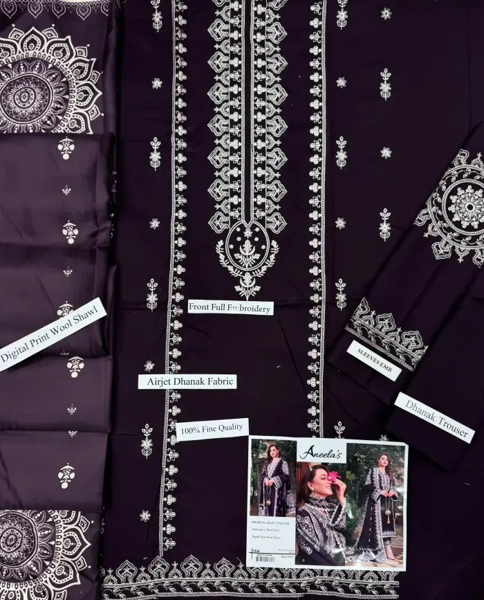 Aneela's Dhanak by Libas e Khas AN-1478B | Unstitched 3Piece Embroidered Winter Collection 2026 4 Aneela's-e-piece-embroidered-winter-dhanak-collections-2026