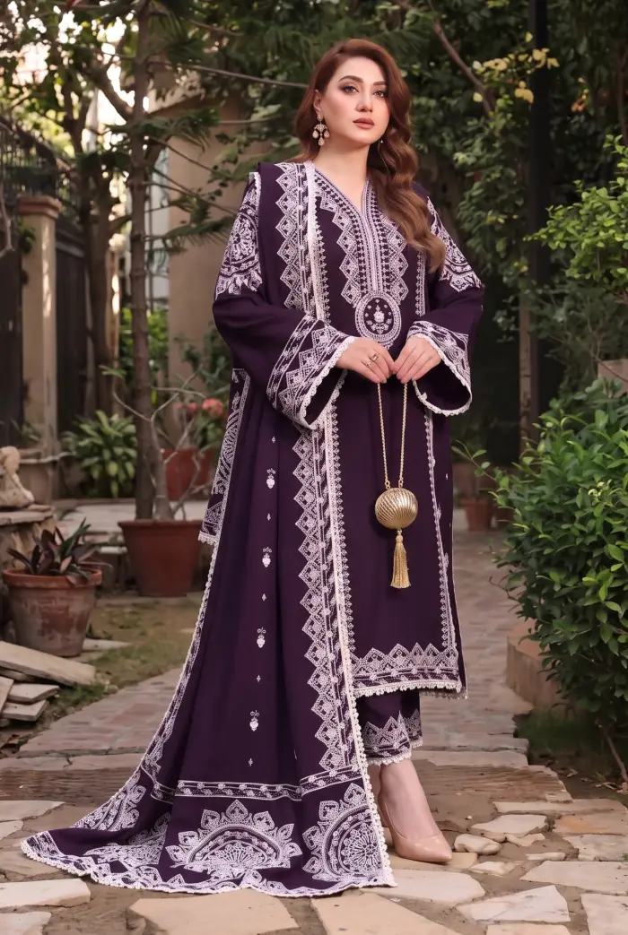 Aneela's Dhanak by Libas e Khas AN-1478B | Unstitched 3Piece Embroidered Winter Collection 2026 3 Aneela's-e-piece-embroidered-winter-dhanak-collections-2026