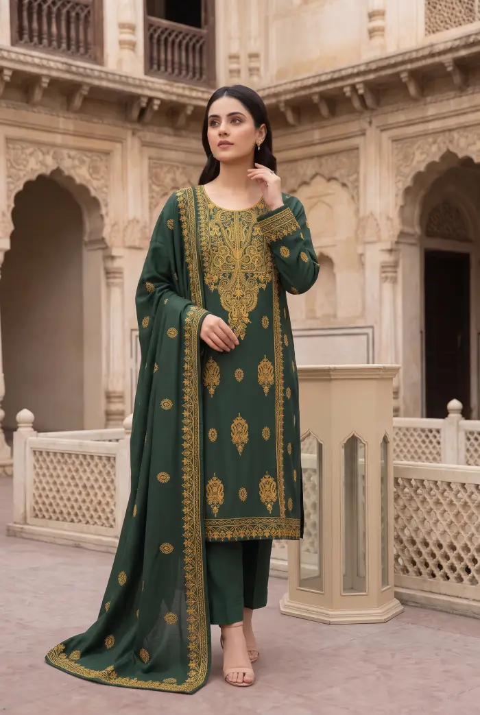 AsimJofa 3 Piece Dhanak AJ-2601 | Premium Embroidered Winter Dhanak Collection 2026 2 Asim Jofa 3 Piece Unstitched Embroidered Winter Dhanak Suit with Embroidered Dhanak Shawl 2026