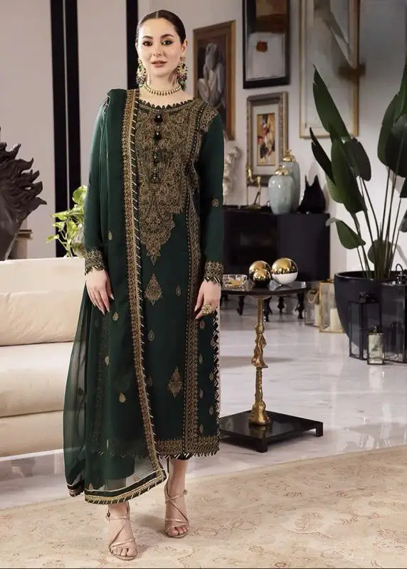 AsimJofa 3 Piece Dhanak AJ-2601 | Premium Embroidered Winter Dhanak Collection 2026 4 Asim Jofa 3 Piece Unstitched Embroidered Winter Dhanak Suit with Embroidered Dhanak Shawl 2026