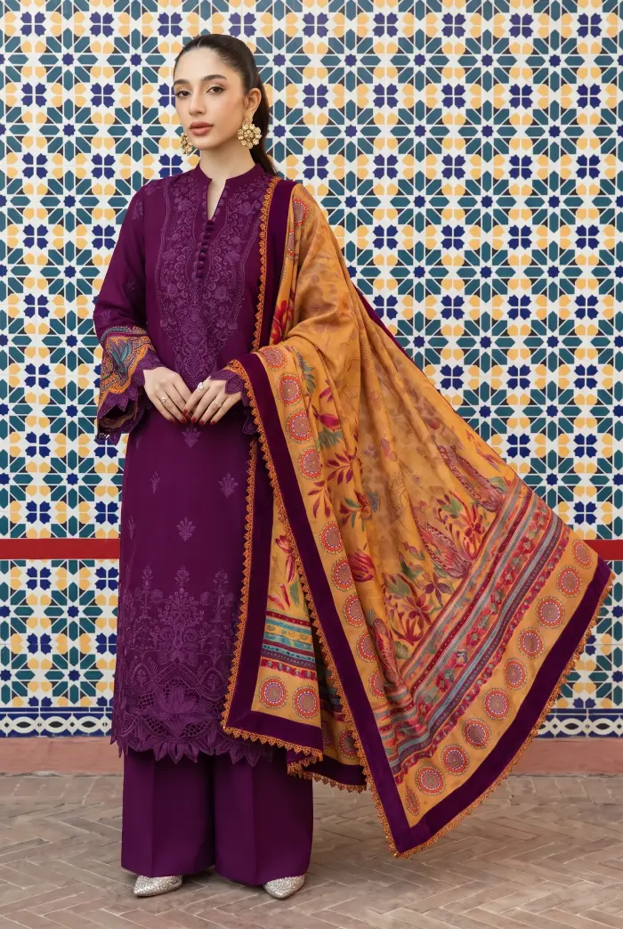 Zainab Chottani Dhanak by Libas e Khas ZC-2602 | Unstitched 3Piece Embroidered Winter Collection 2026 3 Zainab Chottani 3 Piece Unstitched Embroidered Winter Dhanak Suit with Embroidered Dhanak Shawl 2026