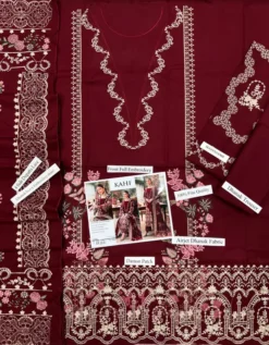 Kahf by Libas e Khas Store Dhanak | DHANAK FULL HEAVY Embroidery Shawl With 4 Sided Heavy Lace and Attached Heavy Pallu | kahf winter dhanak collections 2026-27
