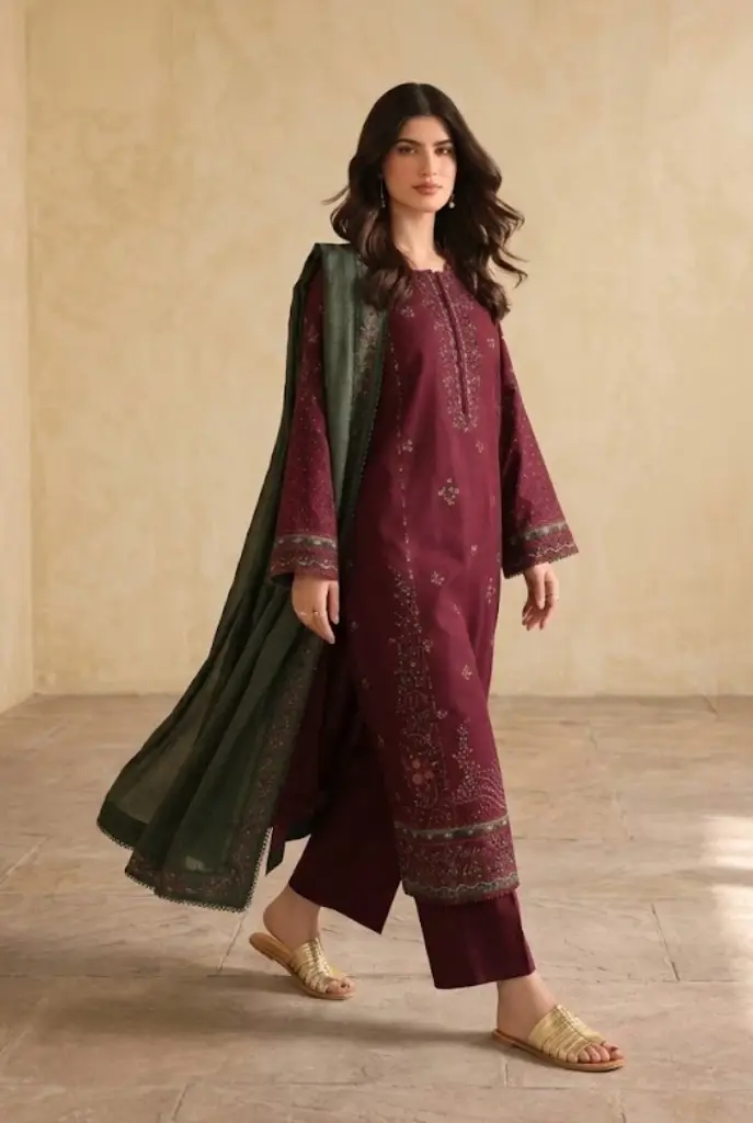 MariaB Dhanak by Libas e Khas MB-2701 | Unstitched 3Piece Embroidered Winter Collection 2026 2 mariab-embroidered-winter-dhanak-winter-sale-collections-2026